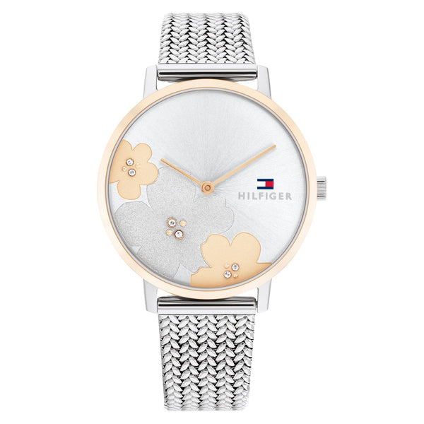 Tommy Hilfiger Steel Mesh Silver Dial Slim Women's Watch - 1782604