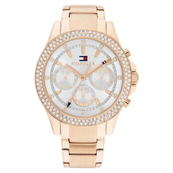 Tommy Hilfiger Carnation Gold Steel Light Grey Dial Multi-function Women's Watch - 1782624