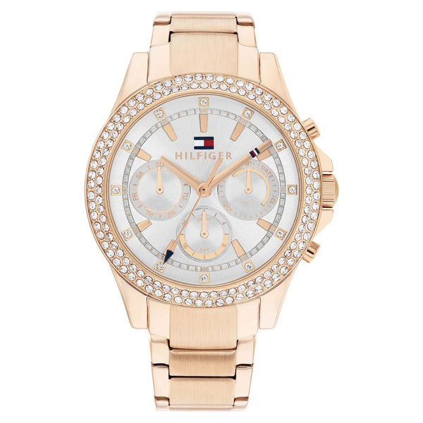 Tommy Hilfiger Carnation Gold Steel Light Grey Dial Multi-function Women's Watch - 1782624