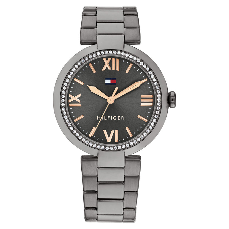 Tommy Hilfiger Grey Steel Gunmetal Dial Women's Watch - 1782630