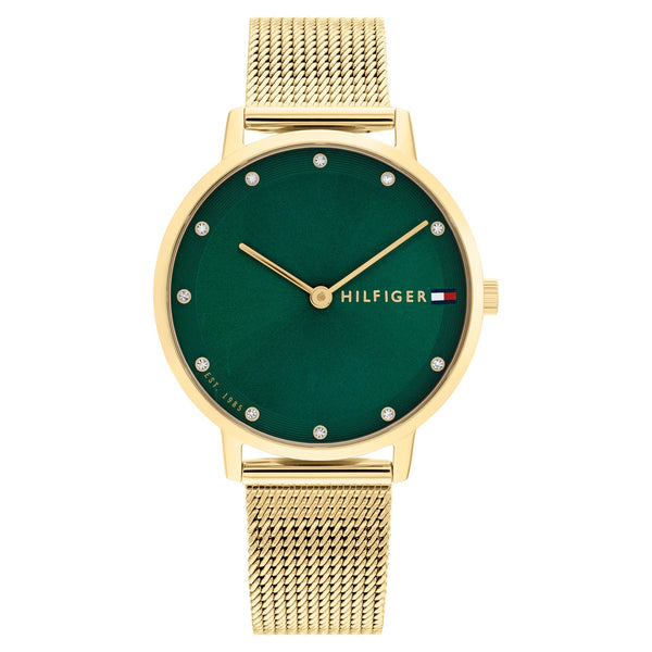 Tommy Hilfiger Gold Steel Green Dial Women's Watch - 1782668