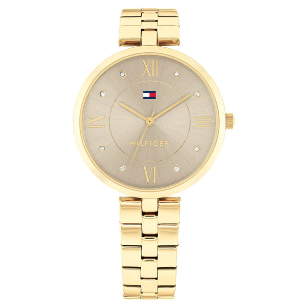 Tommy Hilfiger Gold Steel Grey Dial Women's Watch - 1782685