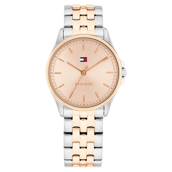 Tommy Hilfiger Two-Tone Steel Rose Gold Dial Women's Watch - 1782772
