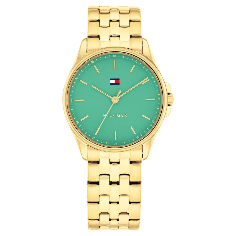 Tommy Hilfiger Gold Steel Green Dial Women's Watch - 1782774