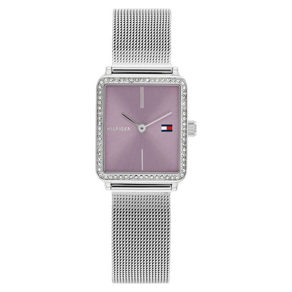Tommy Hilfiger Stainless Steel Mesh Purple Dial Women's Watch - 1782790