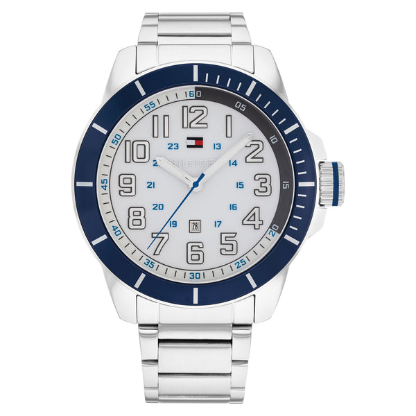 Tommy Hilfiger Stainless Steel White Dial Men's Watch - 1791073