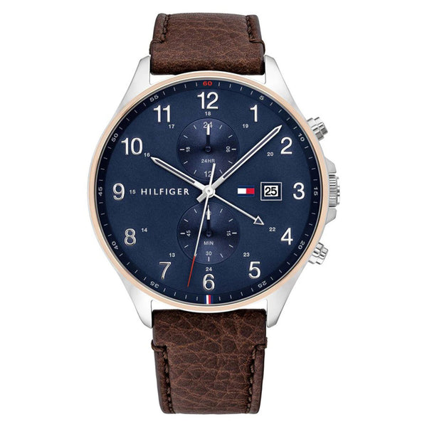 Tommy Hilfiger Dark Brown Leather Men's Multi-function Watch - 1791712