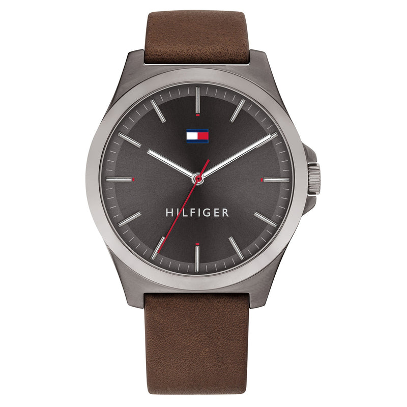 Tommy Hilfiger Brown Leather Men's Watch - 1791717