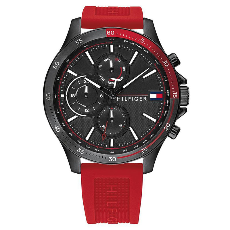 Tommy Hilfiger Red Silicone Band Men's Multi-function Watch - 1791722