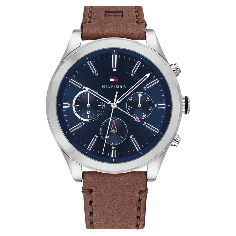 Tommy Hilfiger Dark Brown Leather Men's Multi-function Watch - 1791741