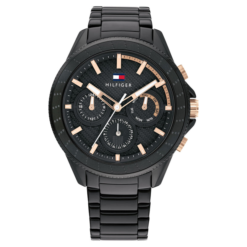 Tommy Hilfiger Black Steel Men's Multi-function Watch - 1791858