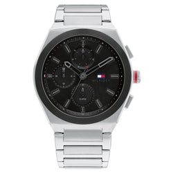 Tommy Hilfiger Stainless Steel Black Dial Men's Multi-function Watch - 1791897