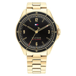 Tommy Hilfiger Gold Steel Black Dial Men's Watch - 1791903