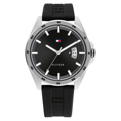 Tommy Hilfiger Black Silicone Dial Men's Watch - 1791915