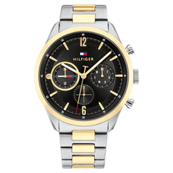 Tommy Hilfiger Two-Tone Steel Black Dial Men's Multi-function Watch - 1791944