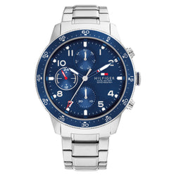 Tommy Hilfiger Silver Steel Blue Dial Men's Multi-function Watch - 1791949