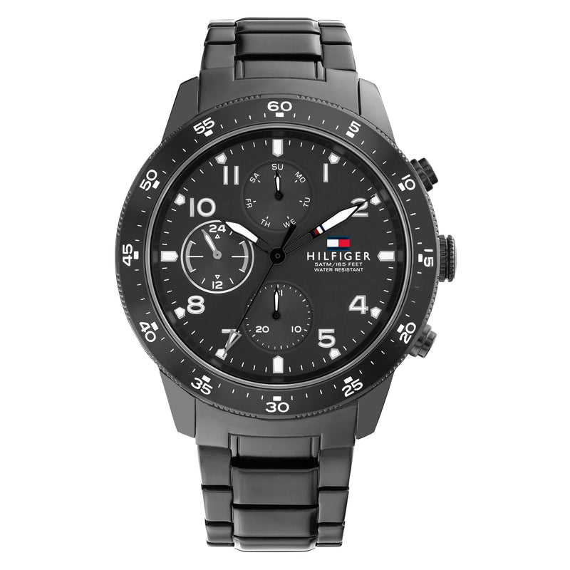 Tommy Hilfiger Black Steel Multi-function Men's Watch - 1791951