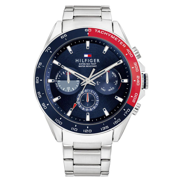 Tommy Hilfiger Silver Steel Blue Dial Men's Multi-function Watch - 1791968