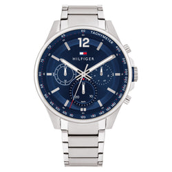 Tommy Hilfiger Silver Steel Blue Dial Men's Multi-function Watch - 1791973