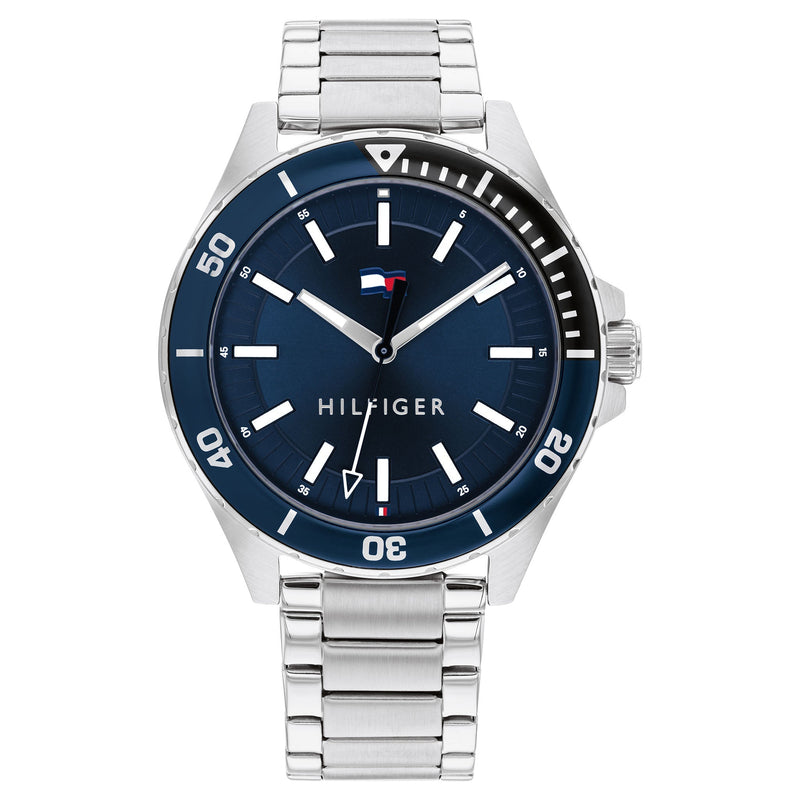 Tommy Hilfiger Silver Steel Navy Dial Men's Watch - 1792012