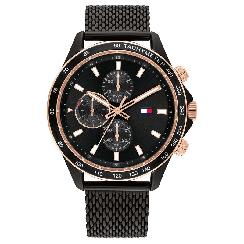 Tommy Hilfiger Black Mesh Multi-function Men's Watch - 1792020