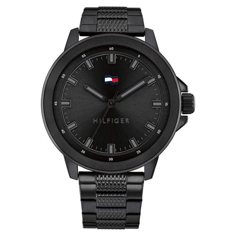 Tommy Hilfiger Black Steel Men's Watch - 1792026