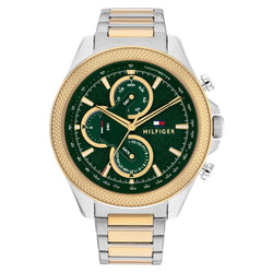 Tommy Hilfiger Two-tone Stainless Steel Green Dial Multi-function Men's Watch - 1792079