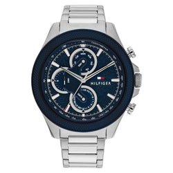 Tommy Hilfiger Silver Steel Navy Dial Multi-function Men's Watch - 1792080