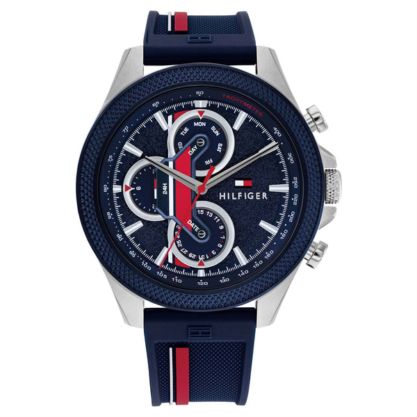 Tommy Hilfiger Multi-Colour Silicone Navy Dial Multi-function Men's Watch - 1792083