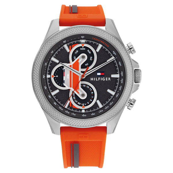 Tommy Hilfiger Multi-Colour Silicone Grey Dial Multi-function Men's Watch - 1792084