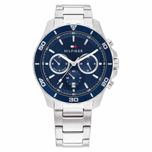 Tommy Hilfiger Stainless Steel Navy Dial Multi-function Men's Watch - 1792094