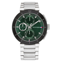 Tommy Hilfiger Stainless Steel Green Dial Multi-function Men's Watch - 1792117