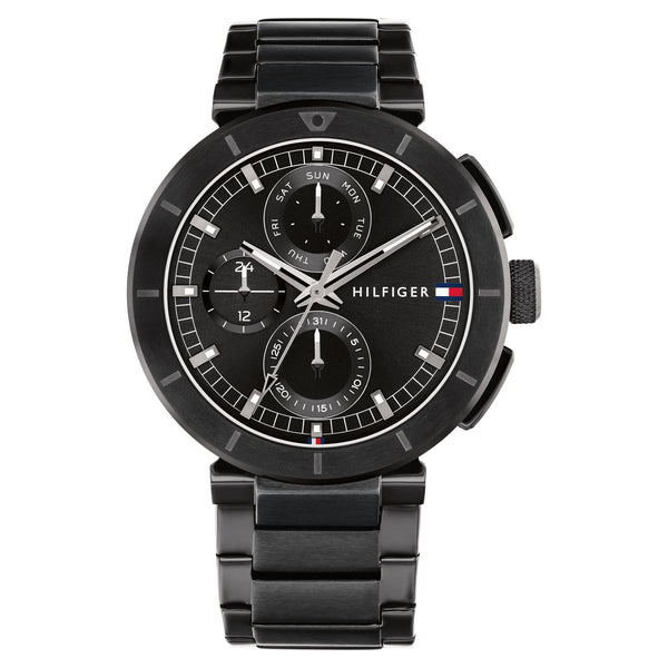 Tommy Hilfiger Black Steel Multi-function Men's Watch - 1792119