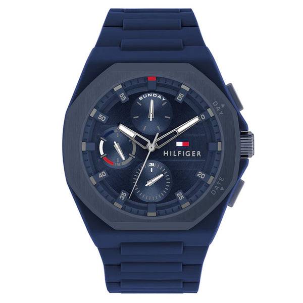 Tommy Hilfiger Silicone Blue Dial Multi-function Men's Watch - 1792122