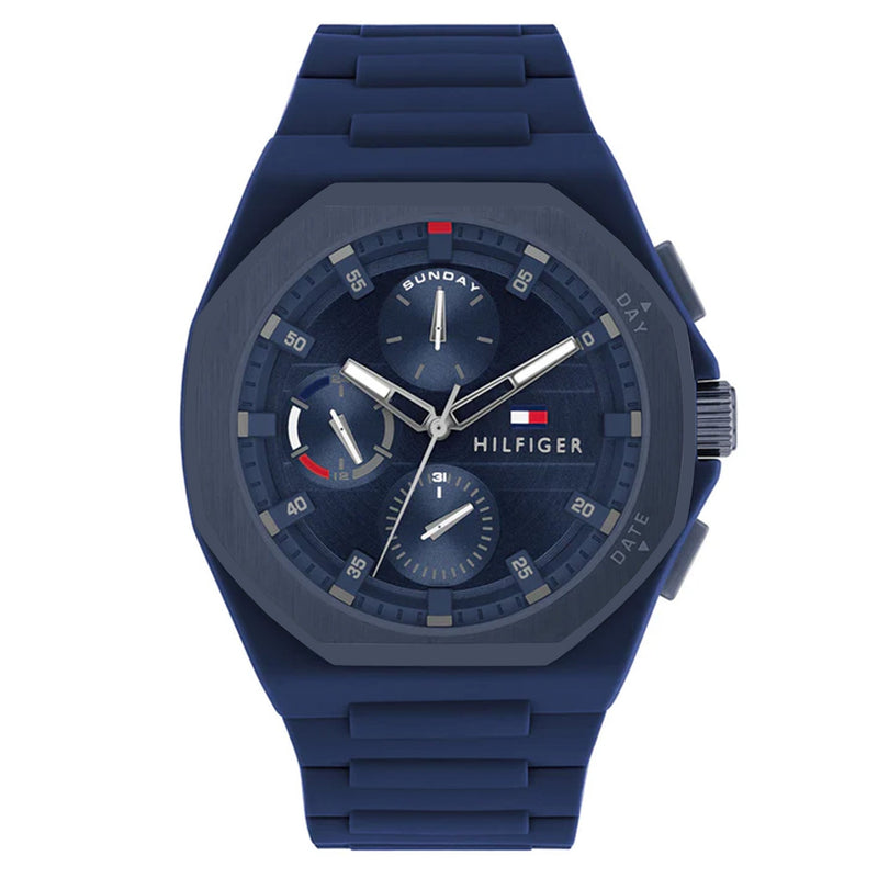 Tommy Hilfiger Silicone Blue Dial Multi-function Men's Watch - 1792122