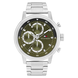 Tommy Hilfiger Stainless Steel Green Dial Multi-function Men's Watch - 1792180