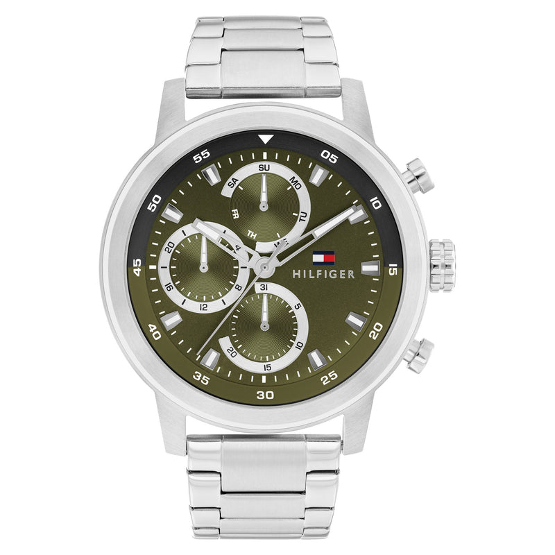 Tommy Hilfiger Stainless Steel Green Dial Multi-function Men's Watch - 1792180