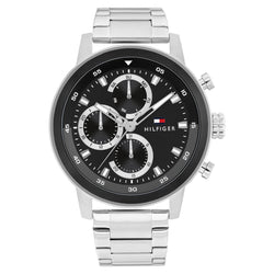 Tommy Hilfiger Stainless Steel Black Dial Multi-function Men's Watch - 1792181