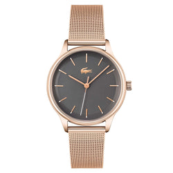 Lacoste Carnation Gold Steel Mesh Grey Dial Women's Watch - 2001209