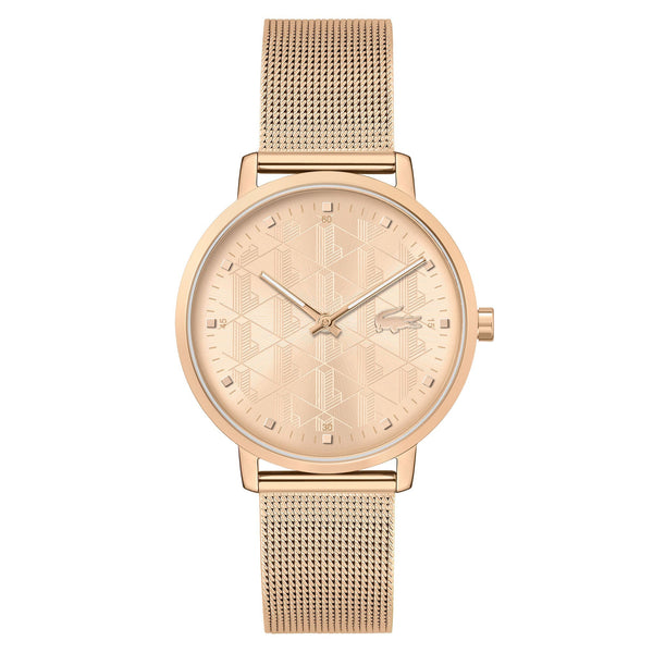 Lacoste Crocorigin Carnation Gold Steel Mesh Slim Women's Watch - 2001287