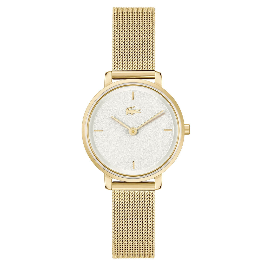 Lacoste Gold Steel Mesh White Dial Slim Women s Watch 2001322 MGDL Distribution