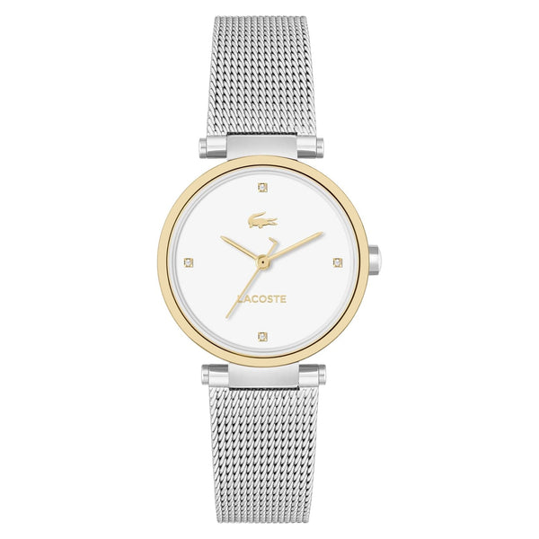 Lacoste Stainless Steel Mesh White Dial Women's Watch - 2001337