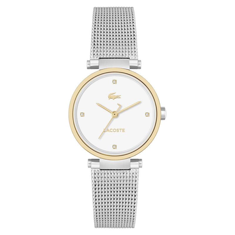 Lacoste Stainless Steel Mesh White Dial Women's Watch - 2001337