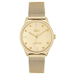 Lacoste Gold Steel Mesh Light Gold Dial Women's Watch - 2001343