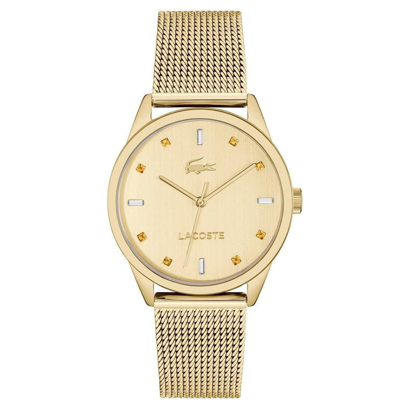 Lacoste Gold Steel Mesh Light Gold Dial Women's Watch - 2001343