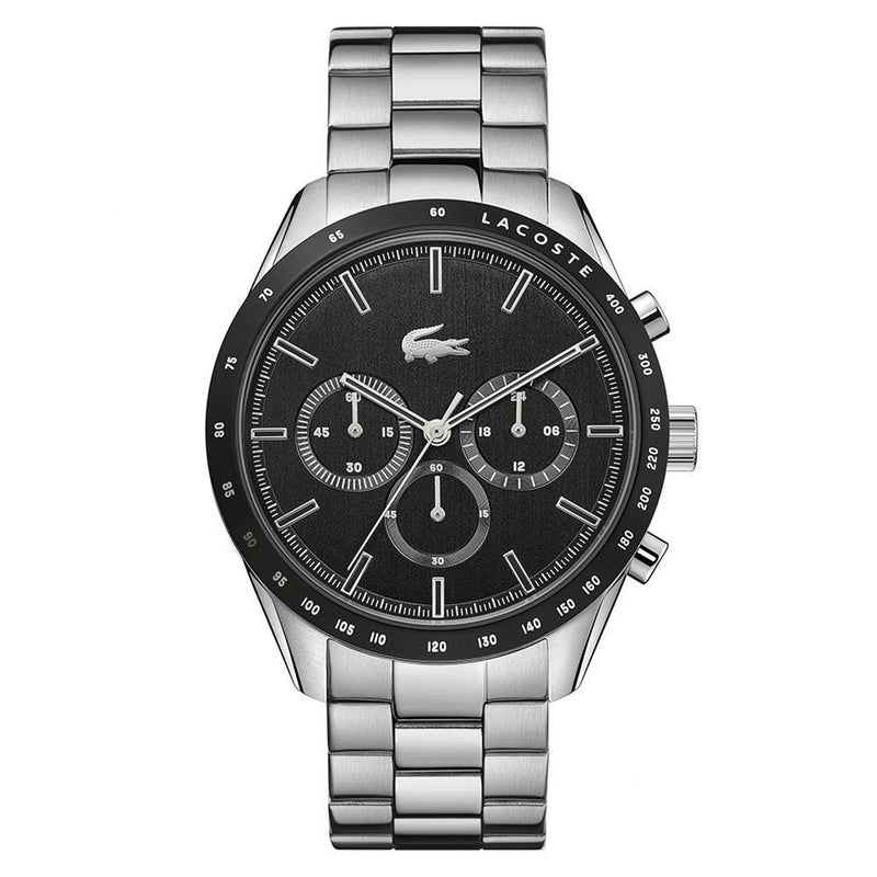 Lacoste Boston Stainless Steel Black Dial Men's Chrono Watch - 2011079