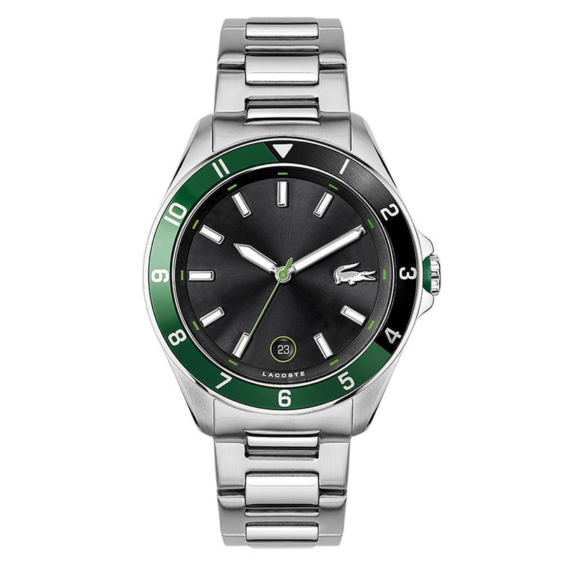 Lacoste Tiebreaker Stainless Steel Black Dial Men's Watch - 2011129