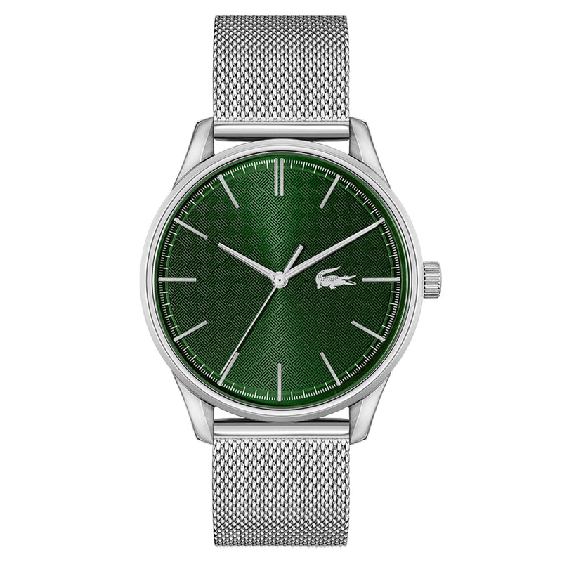 Lacoste Vienna Silver Mesh Green Dial Men's Watch - 2011189