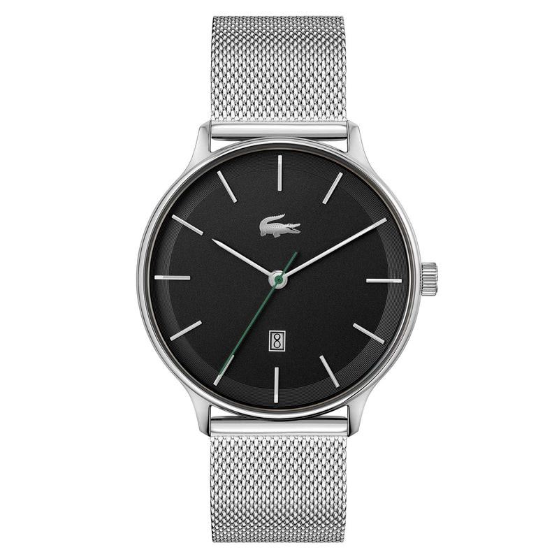 Lacoste Club Silver Mesh Black Dial Men's Watch - 2011221