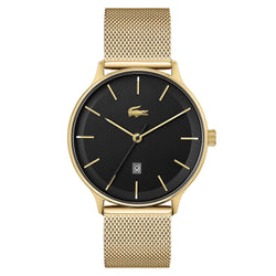 Lacoste Club Gold Mesh Black Dial Men's Watch - 2011224